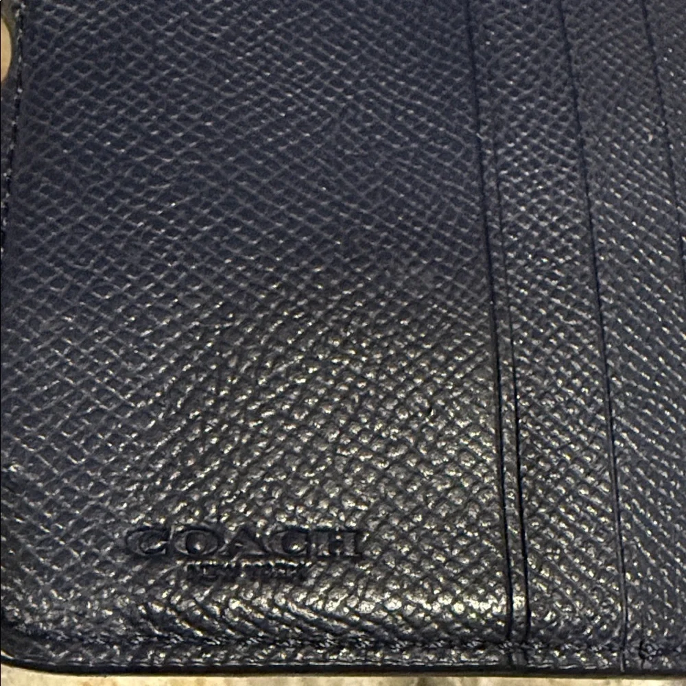 Coach Blue and Black Trifold Wallet
